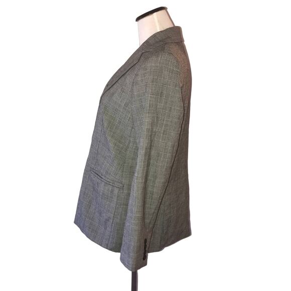 Pendleton Gray Virgin Wool Plaid Button Blazer - Picture 5 of 9